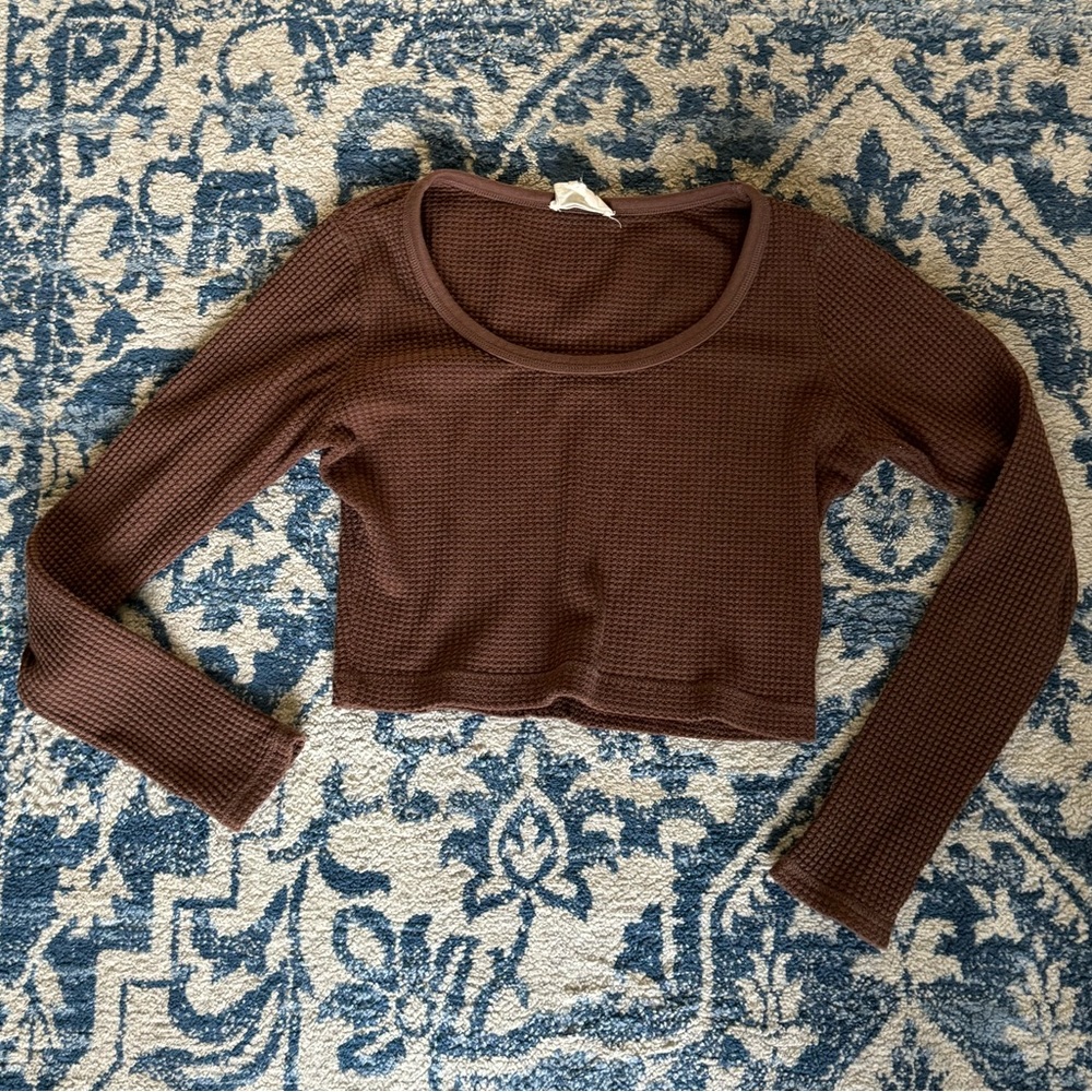 Madewell Cropped Waffle Long Sleeve